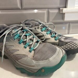 Merrell Womens All Out Charge J03964 Size 9.5 Gray/Teal Trail Shoes